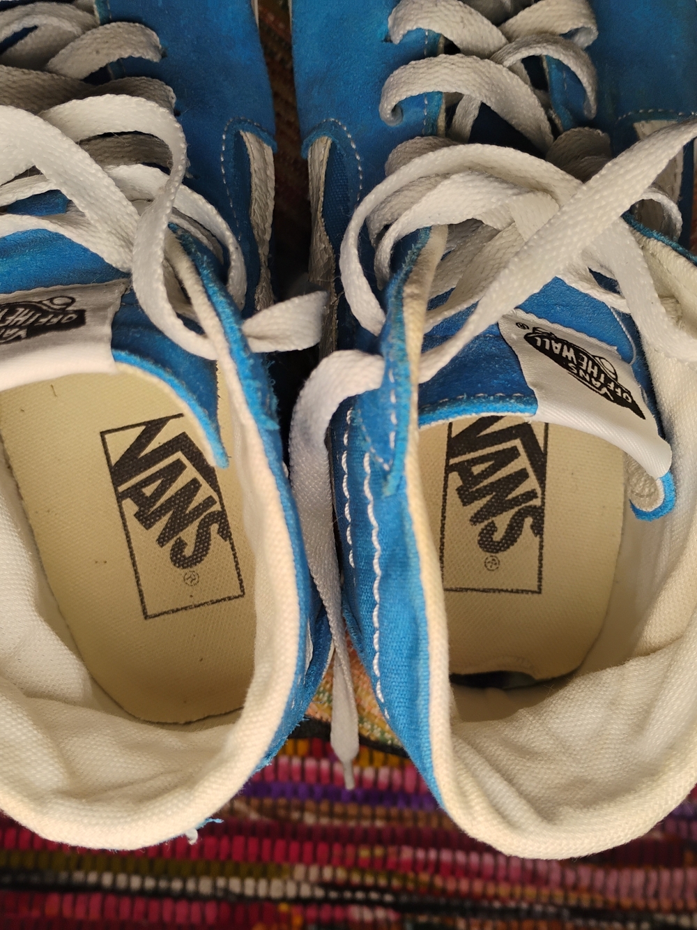 Vans Sk8-Hi Classic High Top Sneakers - Blue & White - Picture 8 of 9